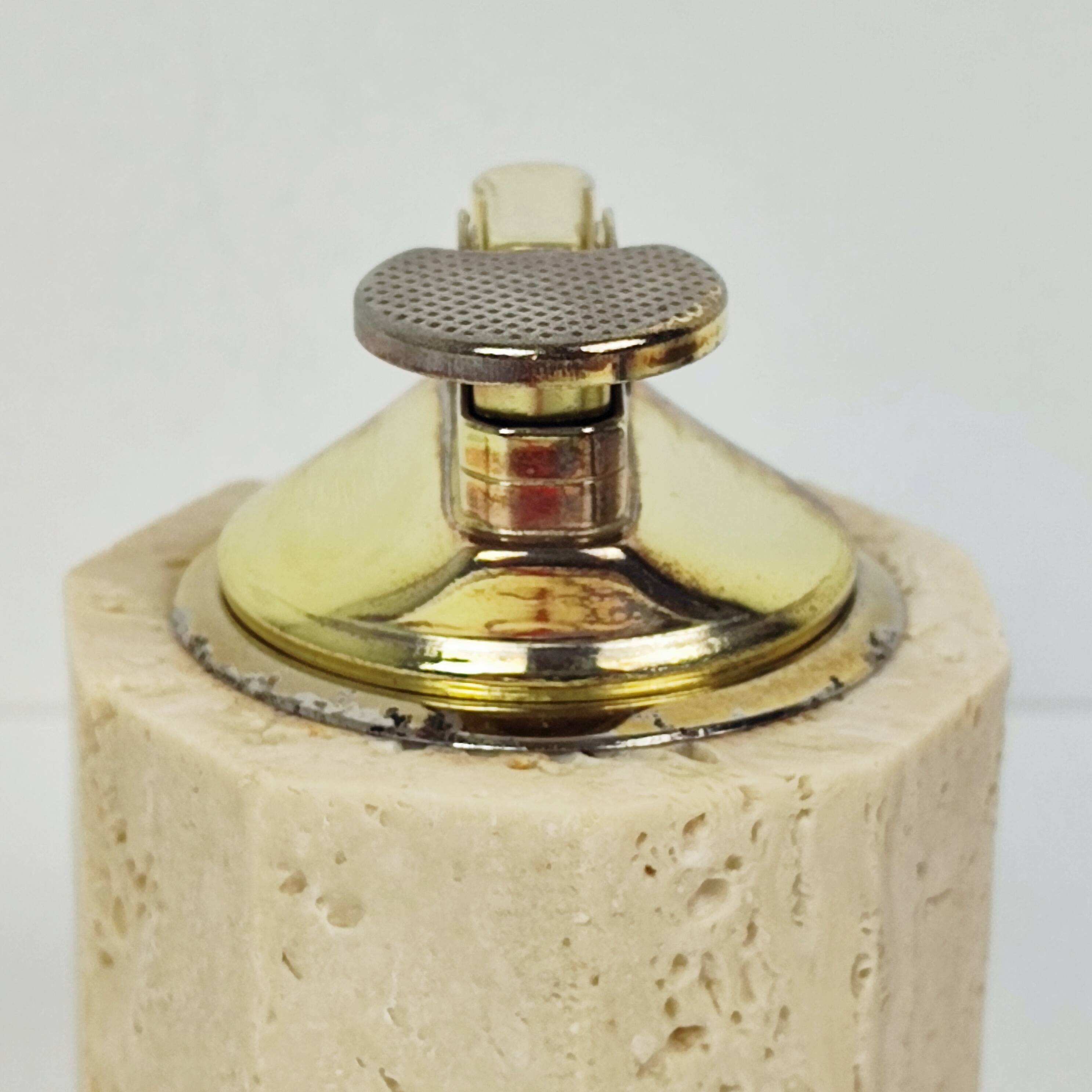 70' travertine ashtray and lighter