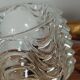 Golden metal foot lamp, twisted glass, vintage