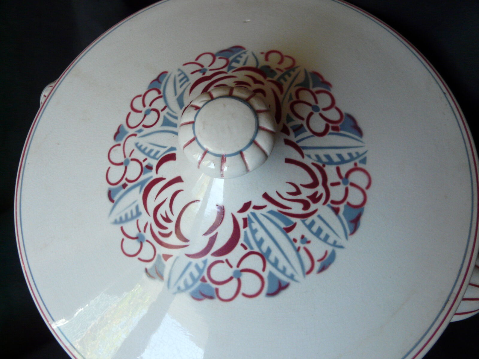 Soupière Sarreguemines period art deco model Agathe