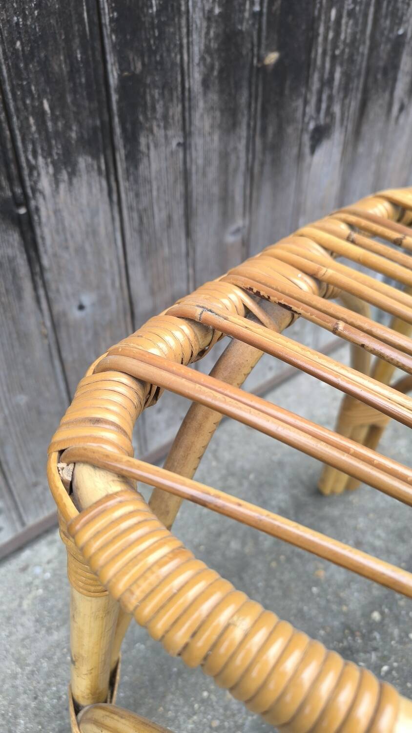 Chaise en rotin 1960