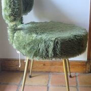 Chair armchair moumoute green pelfran (label) feet gold metal