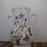 KG Luneville 2-handled vase with blue flower pattern