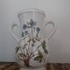 Vase 2 anses KG Luneville motif fleurs bleues