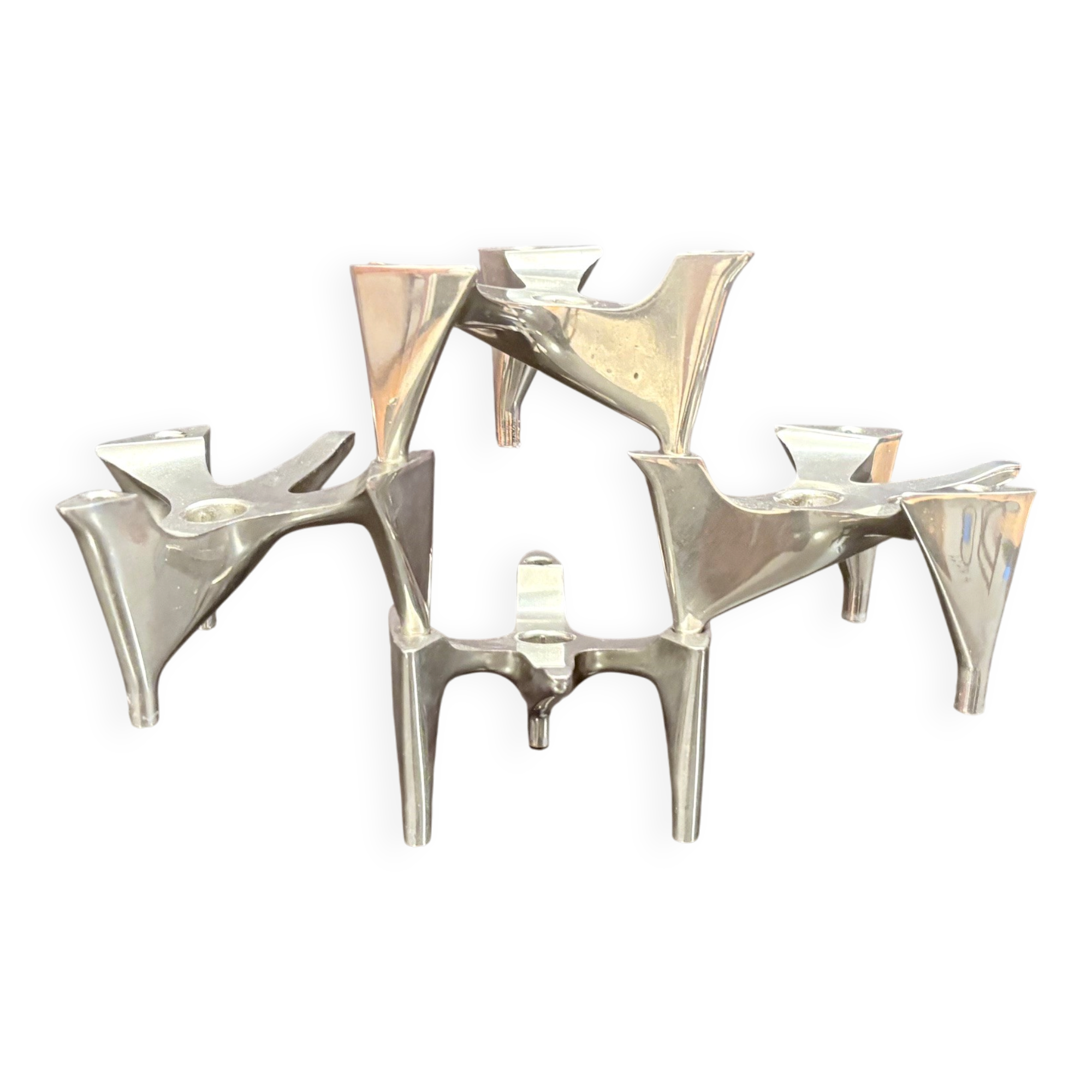 Set of four Space Age modular candlesticks, Hammonia Motard, Germany, 1970s