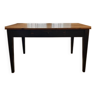 20th century farmhouse table with black base