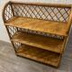 Vintage wicker rattan bookcase shelf