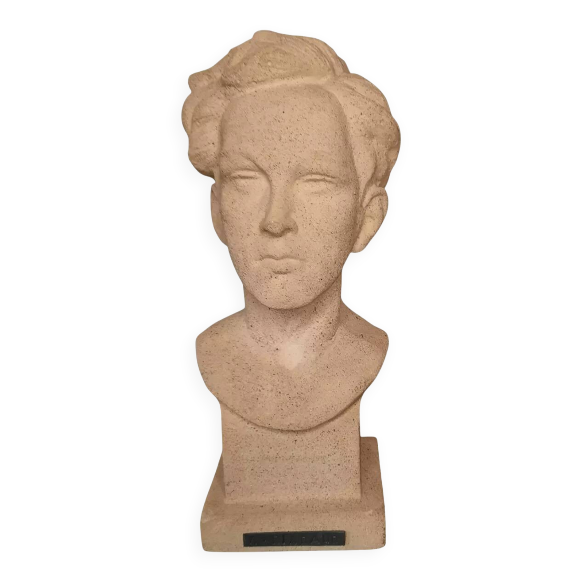 Bust of Arthur Rimbaud in stone
