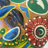 Mexican mask in colored terracotta, 1970s, Mexican