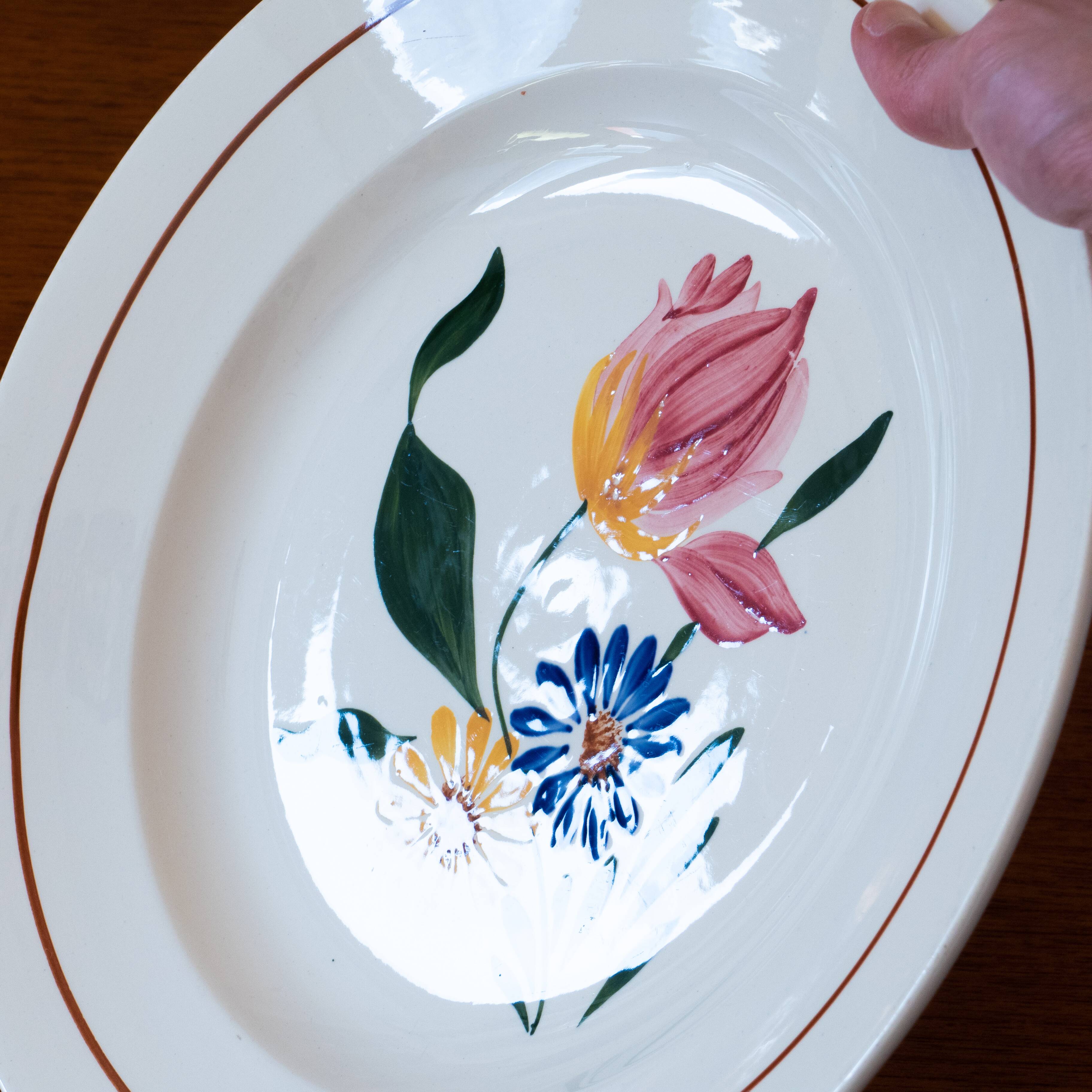 Antique Villeroy & Boch hand-painted dish