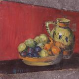 Painting, oil on panel, still life