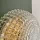 Vintage globe wall or ceiling light in molded diamond-point glass