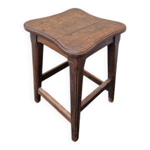 Tabouret ancien en bois - massif