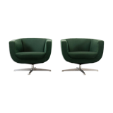 Vintage Mid Century Clubchairs - Cocktail Chairs in dark green fabrics 60s
