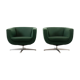 Fauteuil sen tissu vert foncé années 60