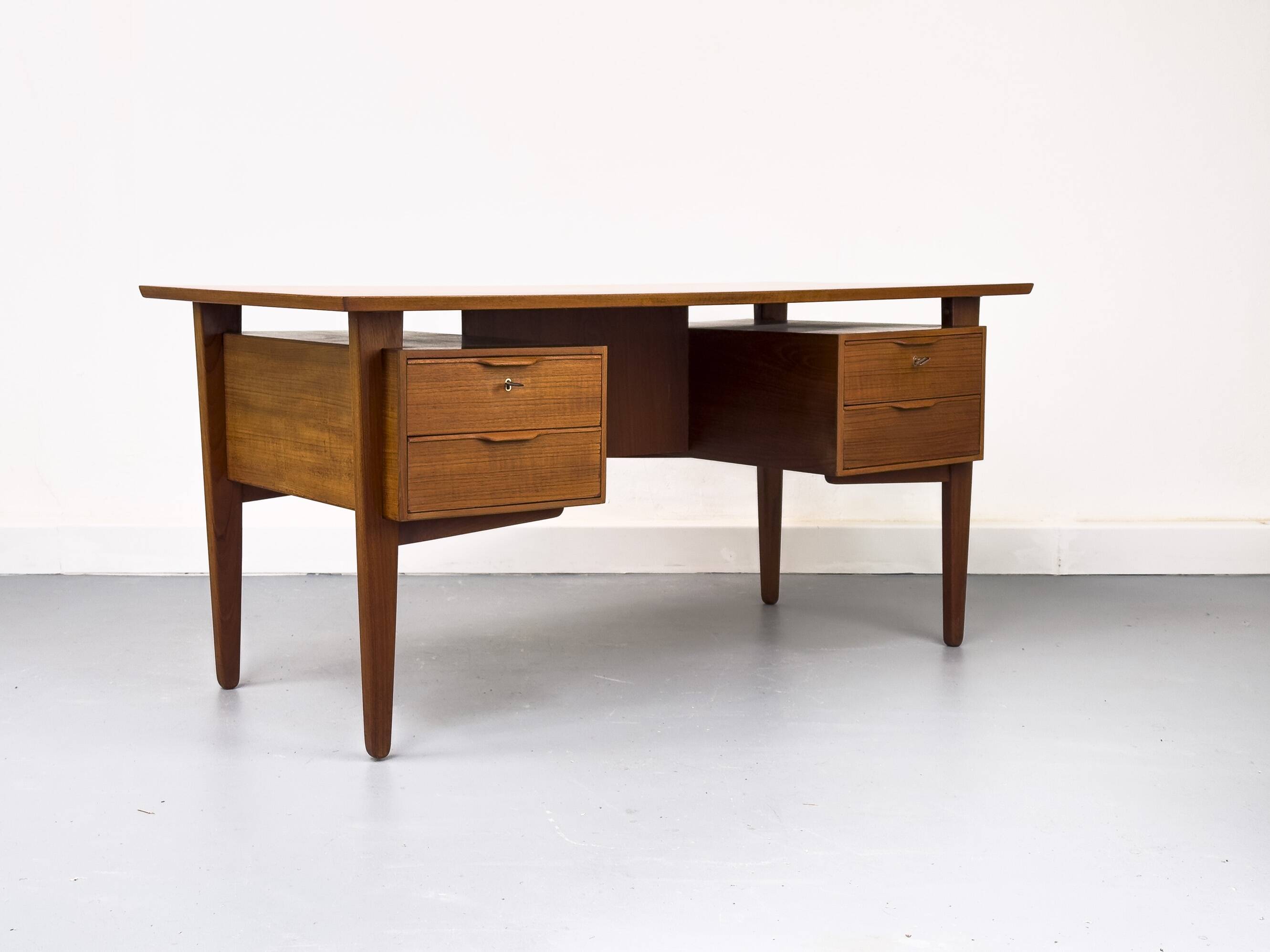 Danish Teak Desk with Drawers by H. Jørgensen for Fredericia, 1960s