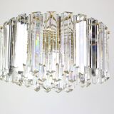 Elegant brass light fixture, crystal glass Floria, Kalmar, Austria, 1970.