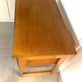 1950s modernist oak desk with compass legs
