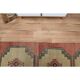 Turkish runner, vintage Oushak wool runner, geometric 70s runner 78x411