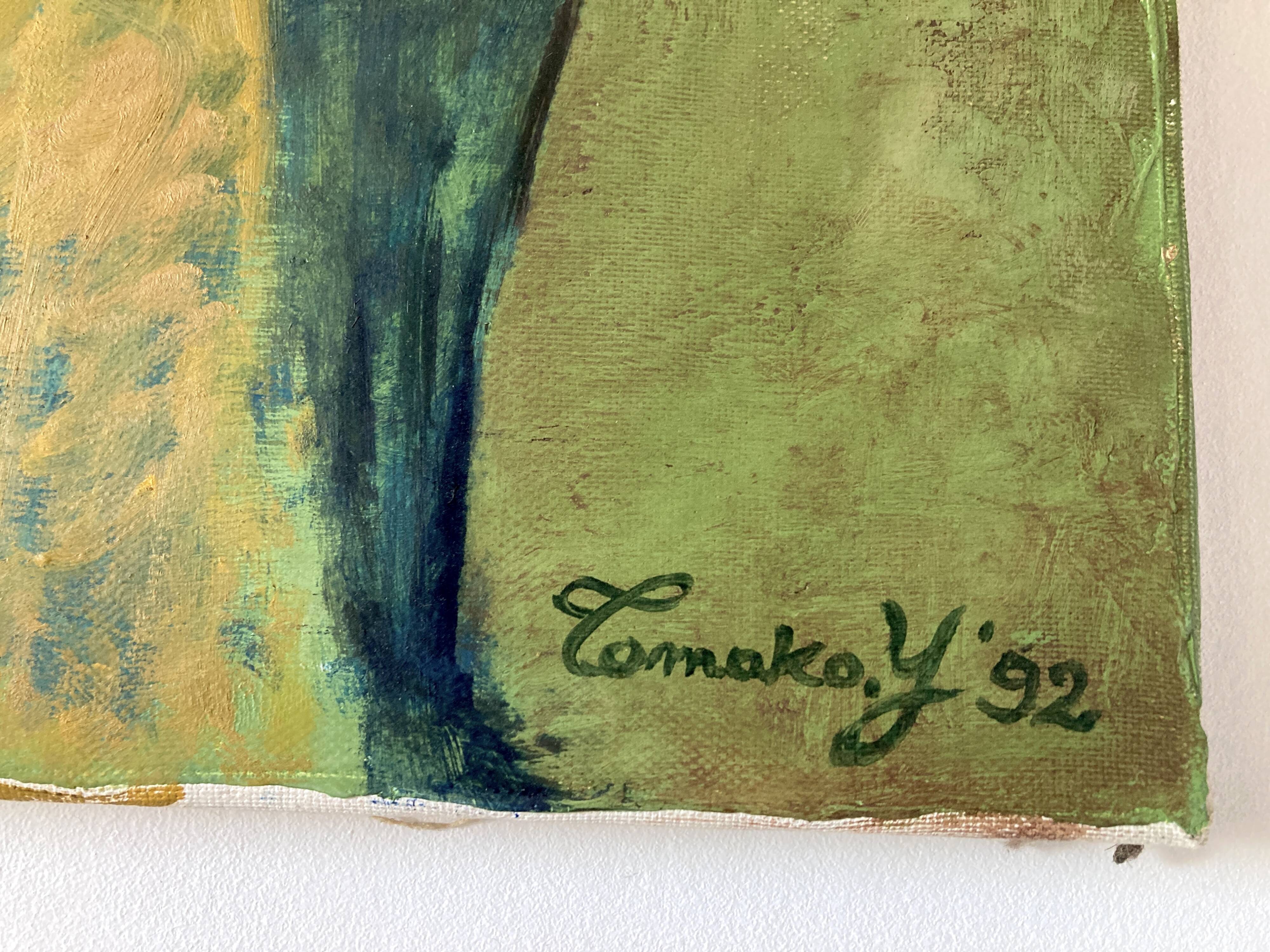 Oil painting on canvas / View of Montmartre during the Belle Époque / Signed Tomako, 1992