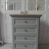 Louis Philippe style chest of drawers, 4 drawers in verdigris