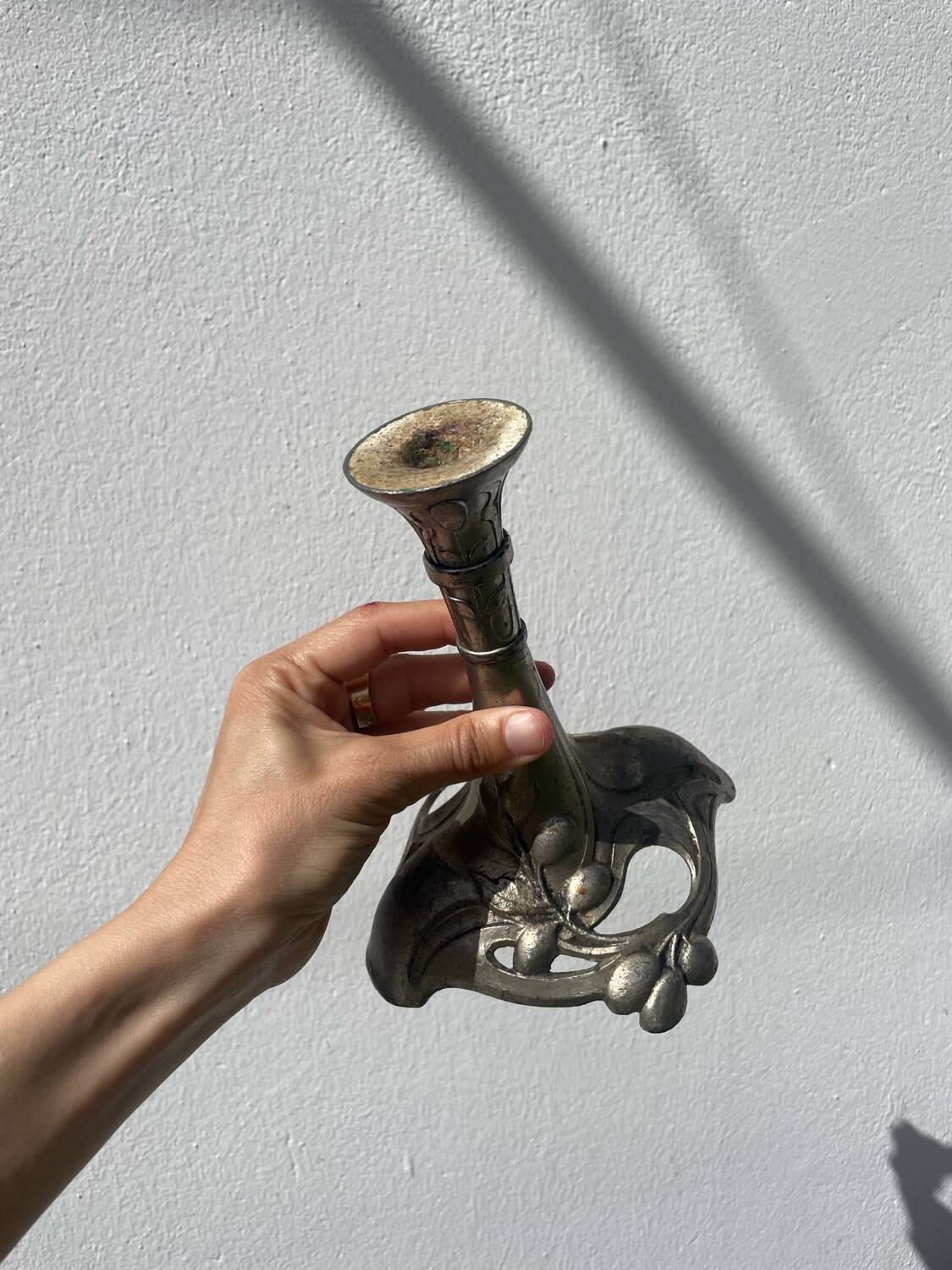 Art Nouveau silver-plated candlestick