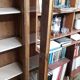 Two-door display cabinet in transitional style.