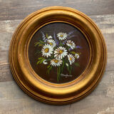 Painting bouquet round frame