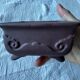 Rectangular cascade bonsai pot unglazed ceramic