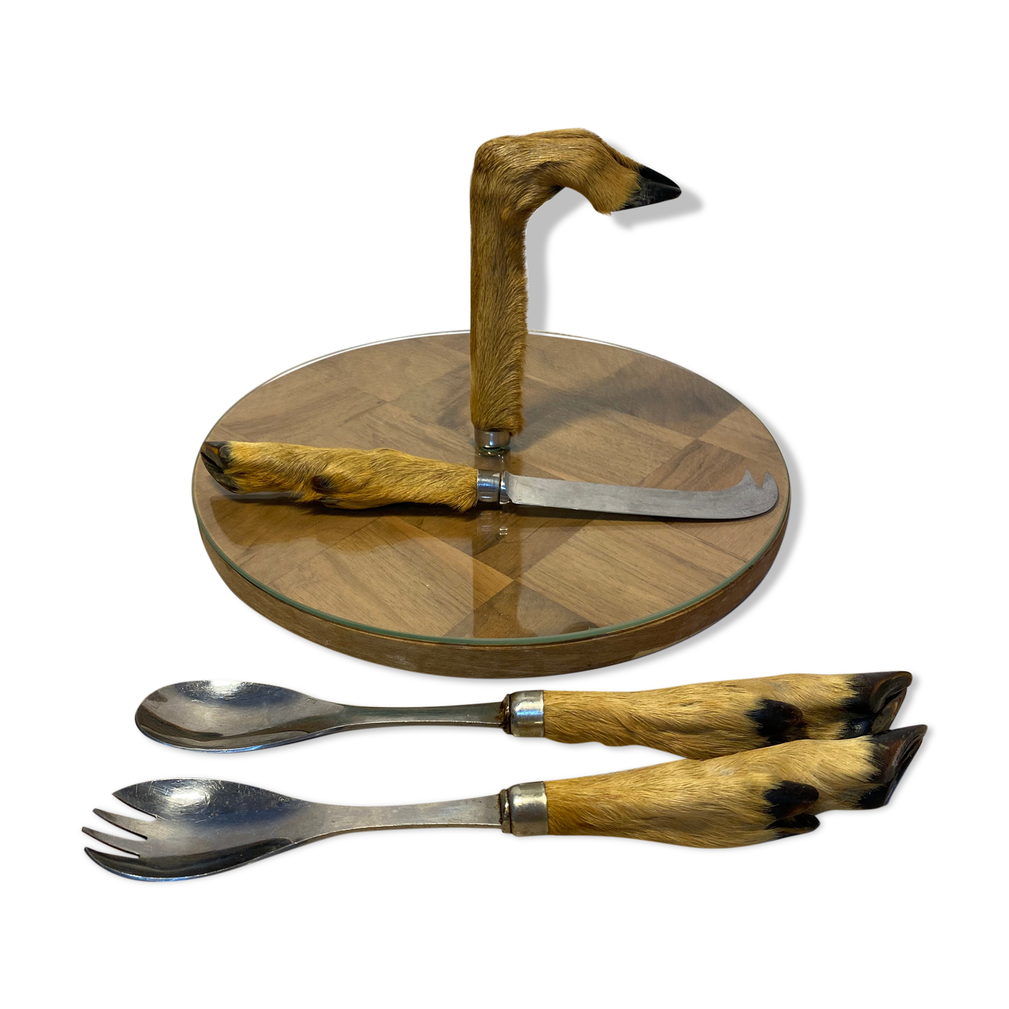 Set De Couverts De Service Vintage - Manche Patte De Chevreuil - Acier Inoxydable