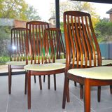 Set of six teak dining chairs
