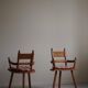 Handcrafted Tripod Armchairs in Oak, by a Danish Cabinetmaker, Folk Art, 1930s
