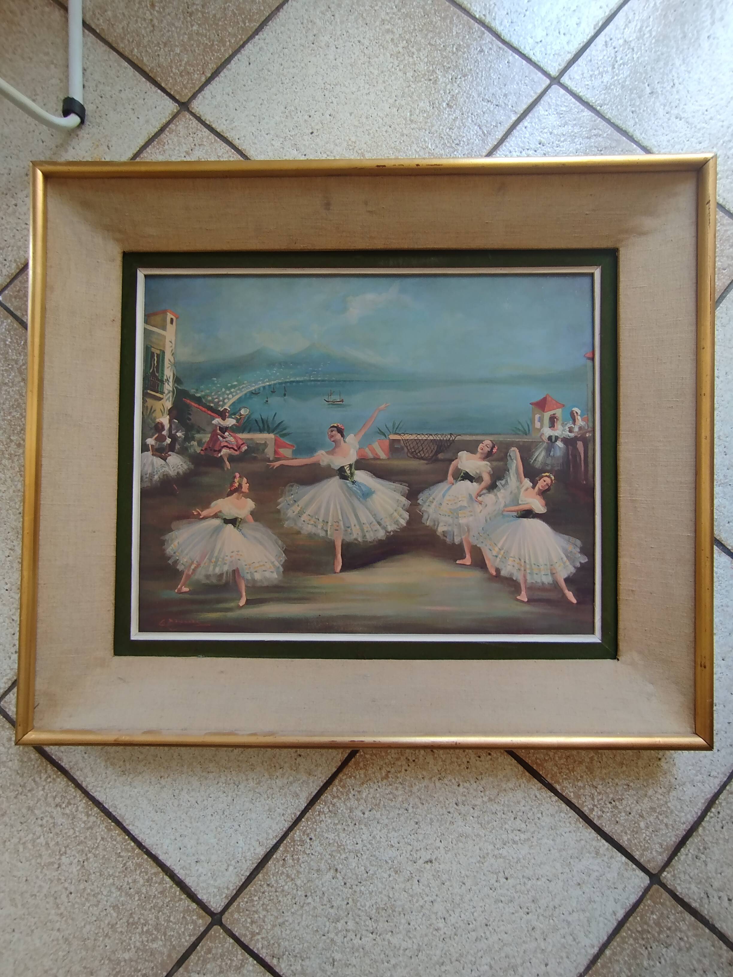 Vintage ballerina painting after Carlotta Edwards reproduction