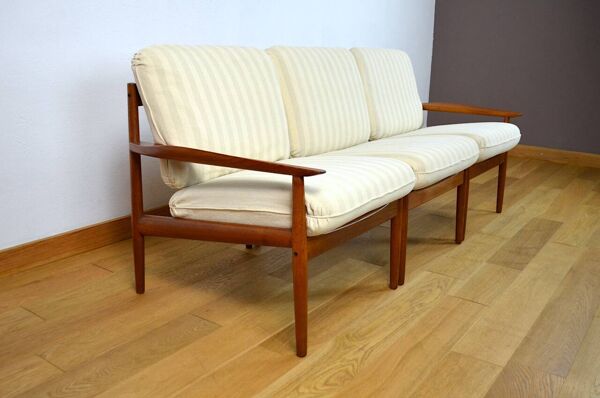 Fauteuils formant une banquette danoise de Grete Jalk édition Glostrup, 1960