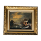Huile sur toile, paysage d'hiver animé