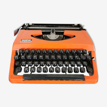 Vintage Brother 210 Orange Typewriter