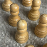 Carved wooden chess set