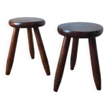 Vintage tripod stool pair