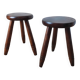 Vintage tripod stool pair