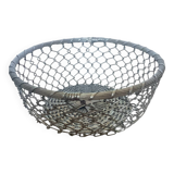 Round silver metal basket – Openwork design