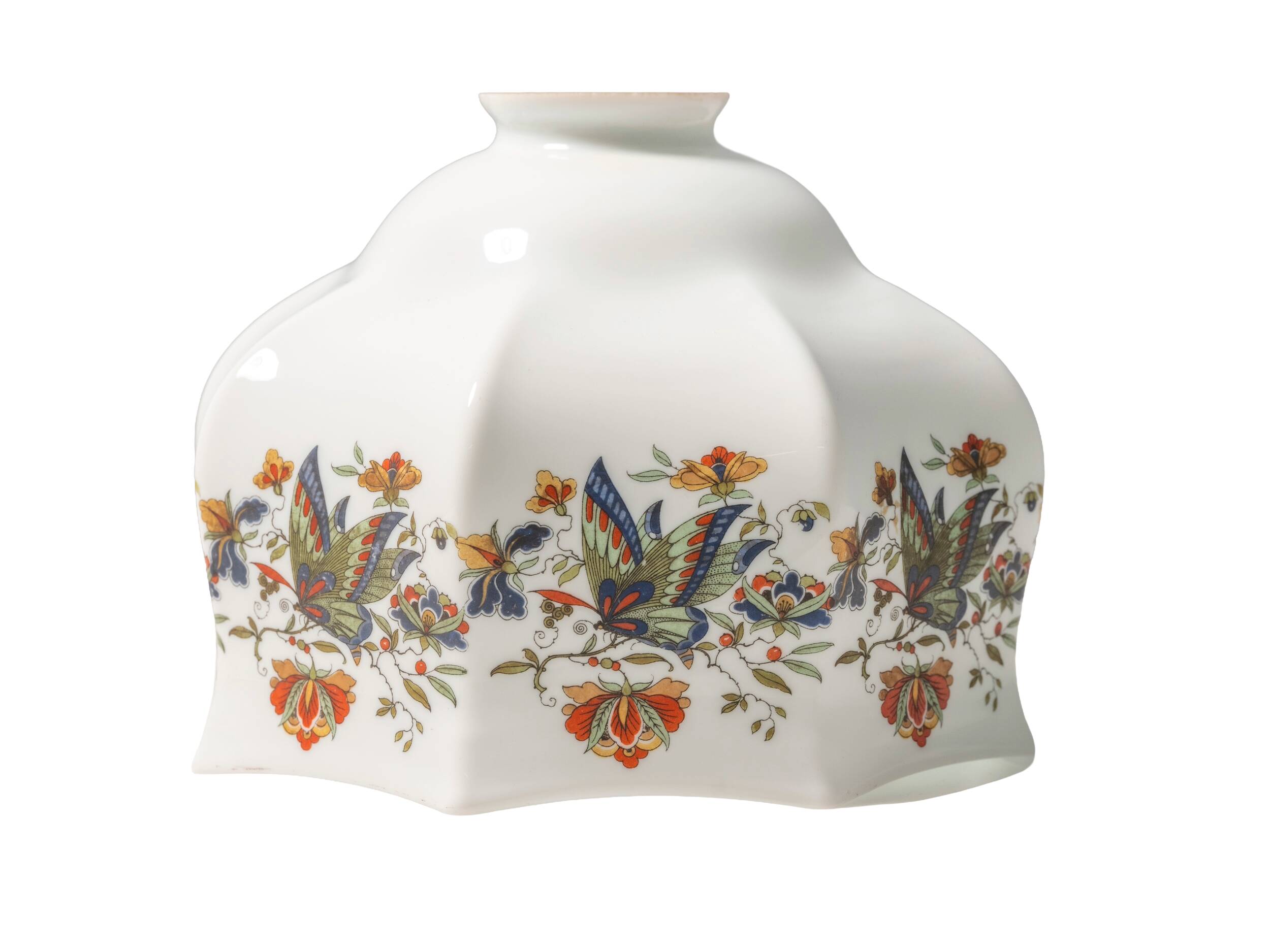 Hanging glass lampshade, vintage (hand-painted)