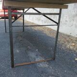 Folding wooden and metal table