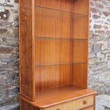 Bookcase bamboo and rattan shelves, Maugrion 80s