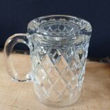 8 verres / chopes anciennes en verre ciselé