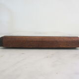 Underside of flat, wooden and faience, in good condition.