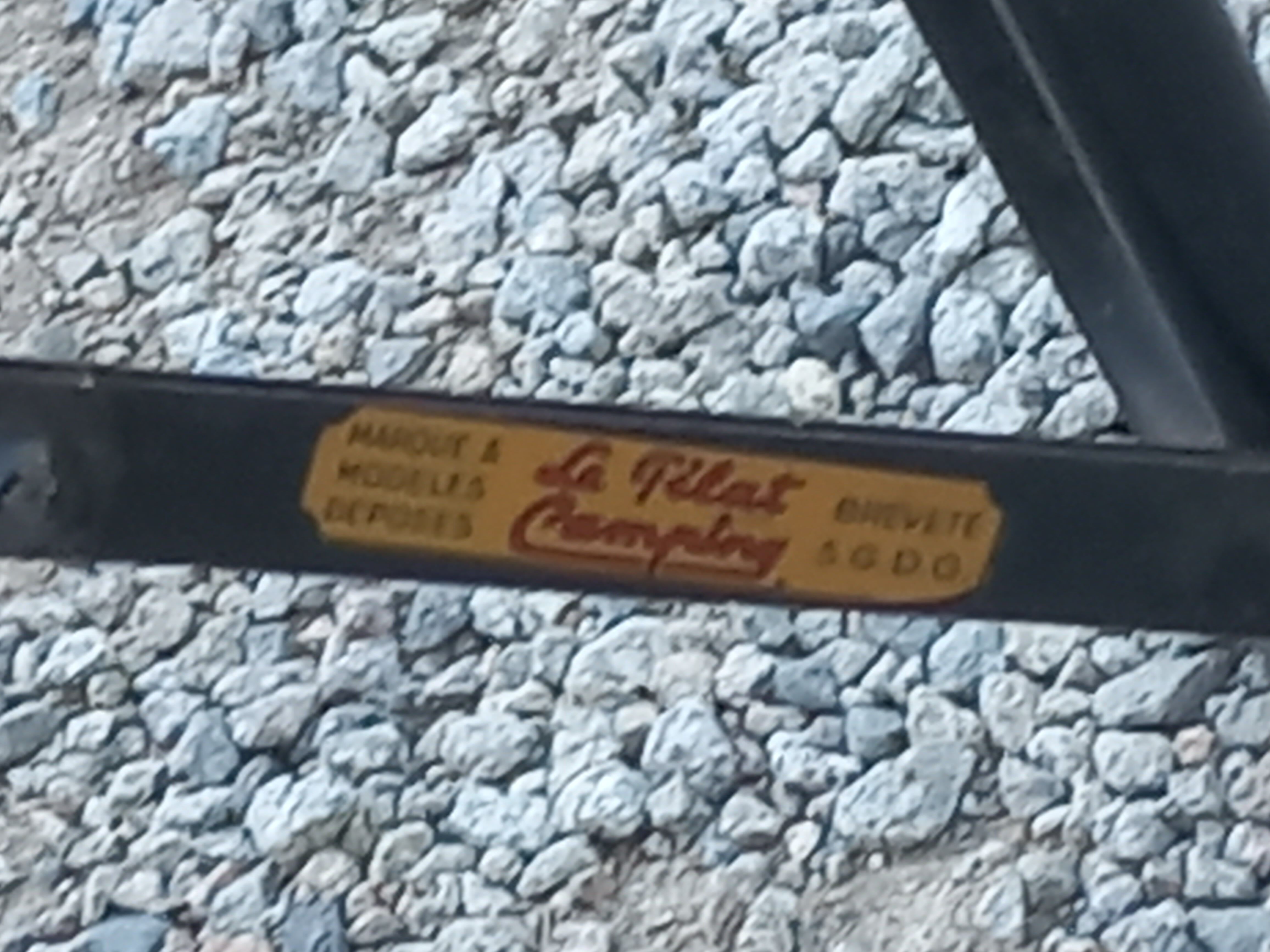 Set of 3 vintage lafuma sun loungers canvas and tubes + table