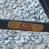 Set of 3 vintage lafuma sun loungers canvas and tubes + table