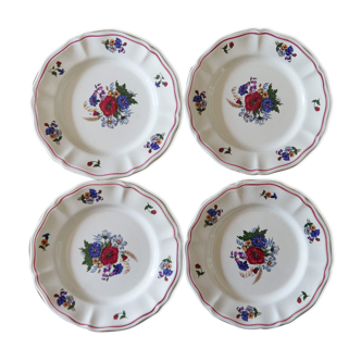 Lot de 4 assiettes à dessert Sarreguemines Agreste