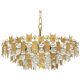 Impressive chandelier in gilded brass and crystal glass by Palwa, Germany, 1960s.