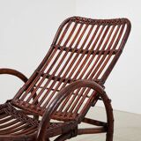 Pair of Bamboo and Rattan Chaise Lounges Germany 1950s