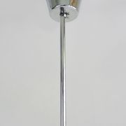 Vintage chandelier with 3 branches in chrome metal and glass globe. Year 70